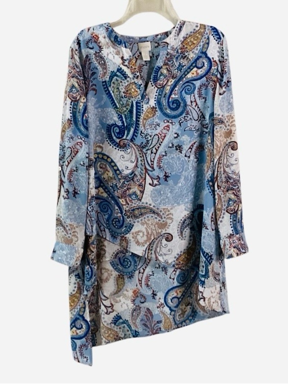 Chico’s Paisley Boho High Low Tunic Blouse Large